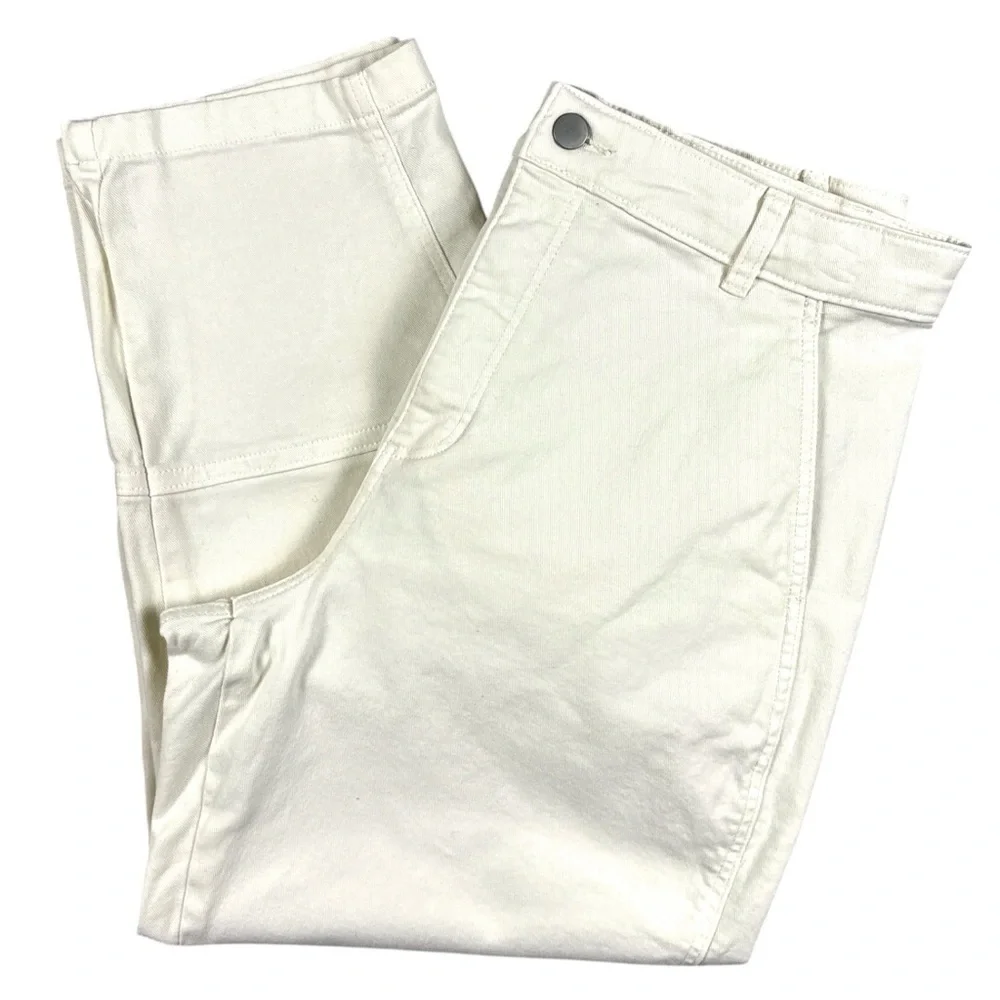 Everlane The Utility Barrel Pant Cream Denim High Rise Size 16
